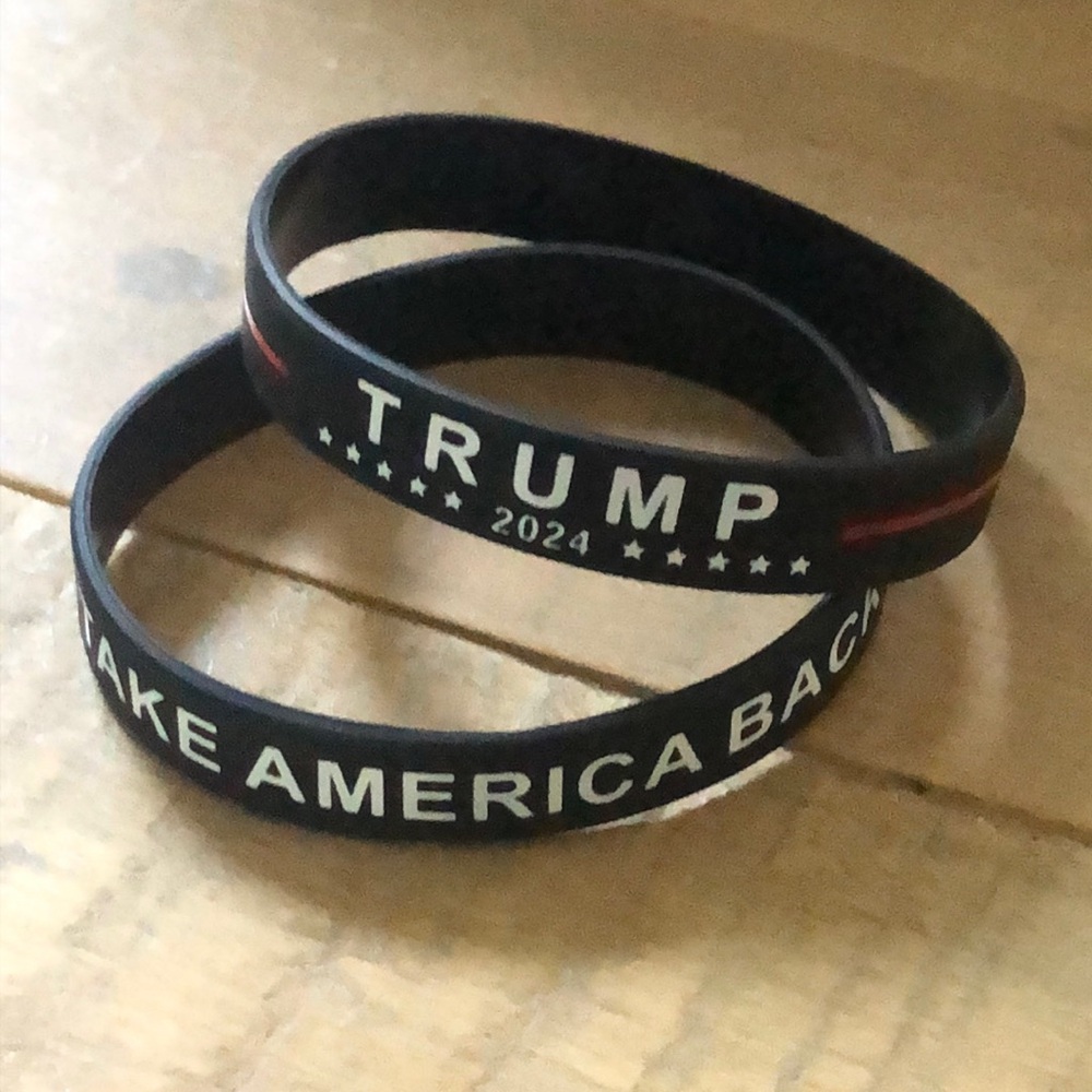 TRUMP 2024 Take America Back Bracelet’s Silicone Set of 2  MAGA 🇺🇸 NWT